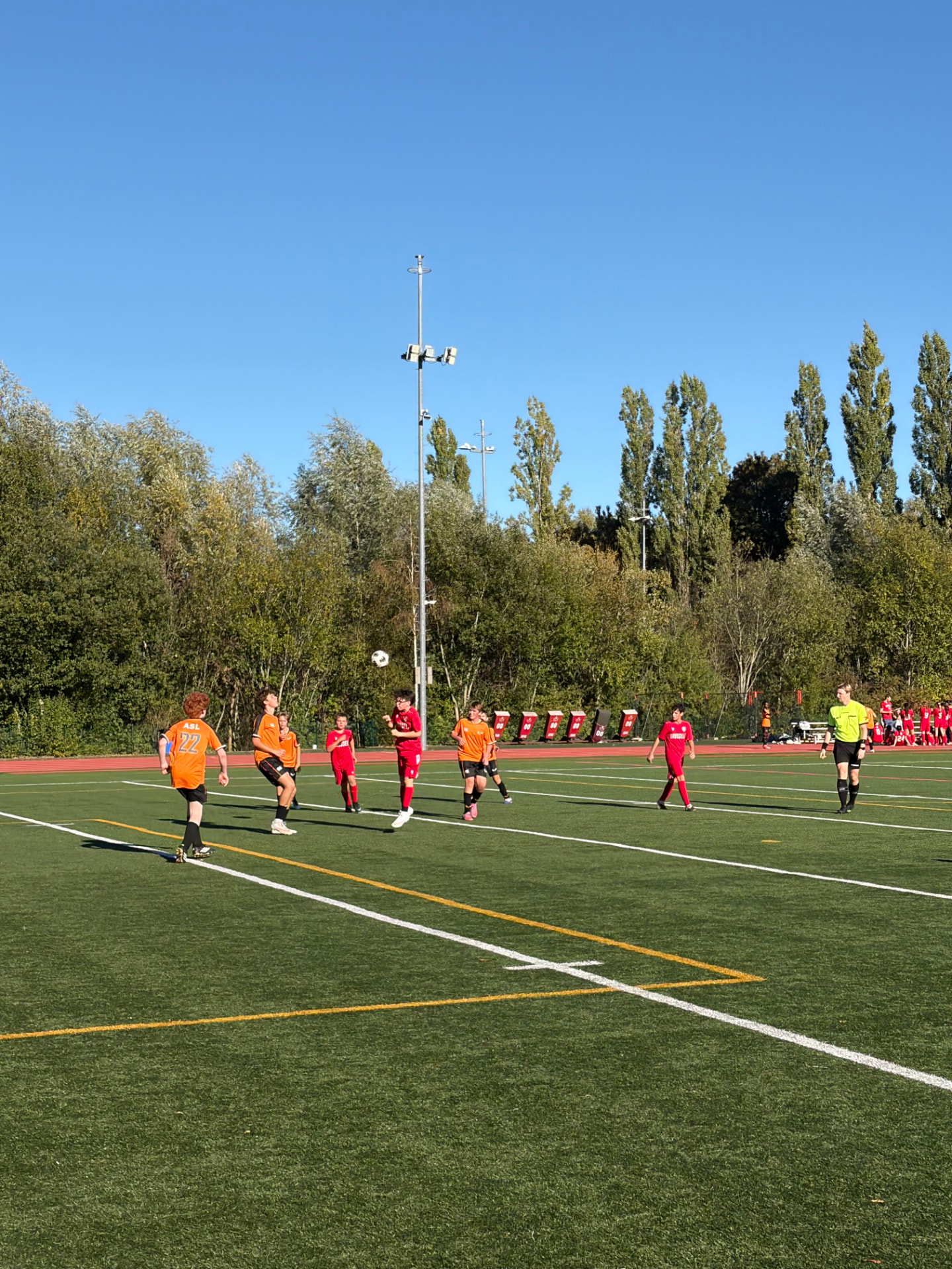 U14 soccer match moment against ASH