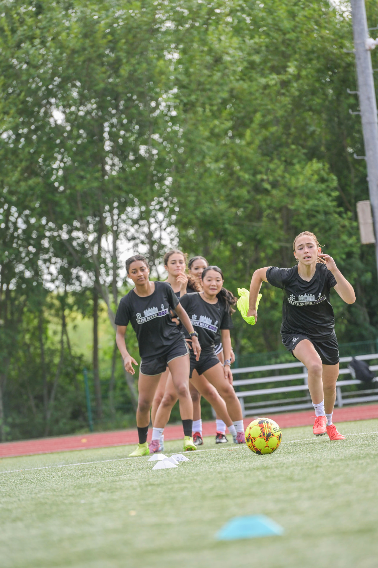 Girls session breaking into a sprint