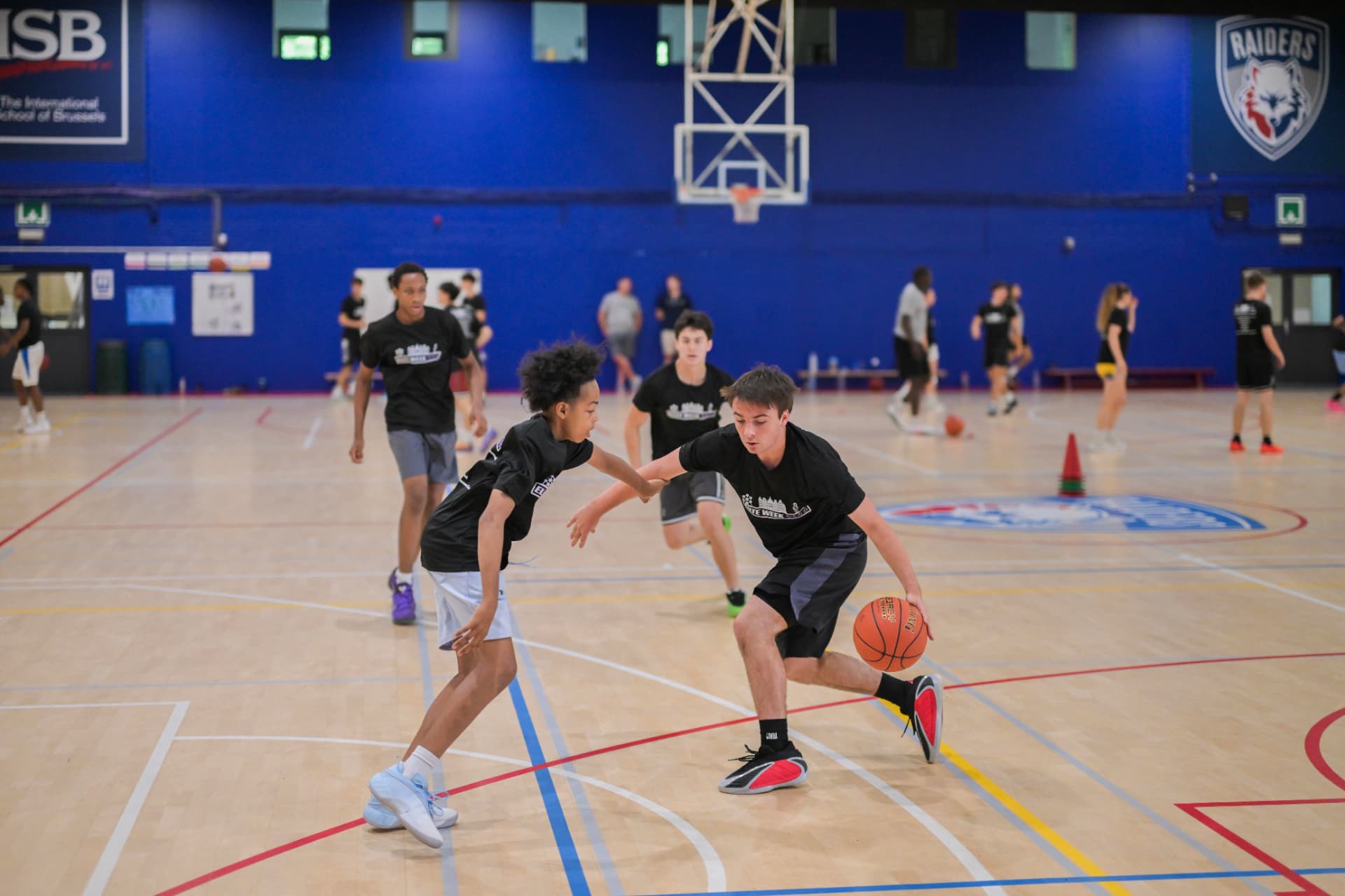 Full-court one-on-one under the Raiders banner