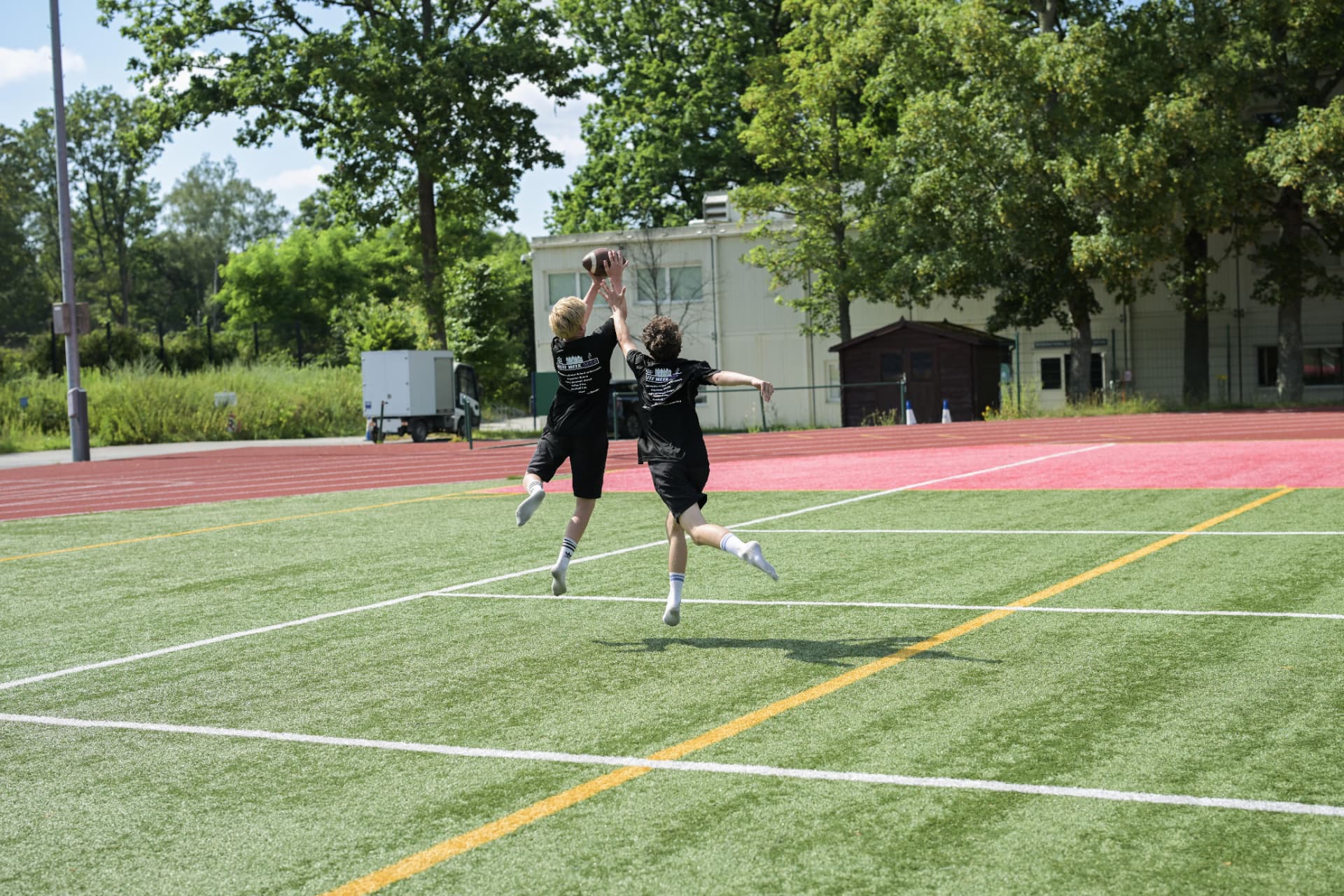 Going up for the contested catch