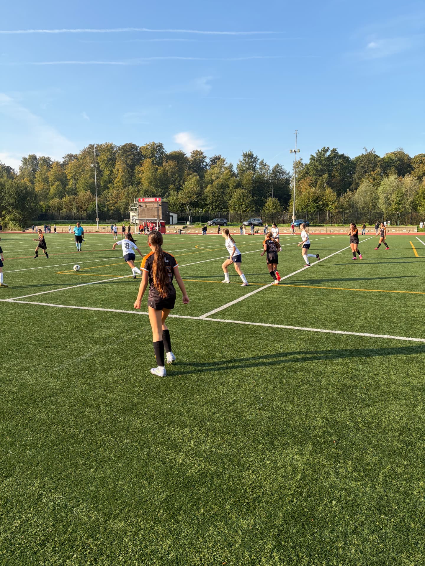 U14 soccer match play under the lights