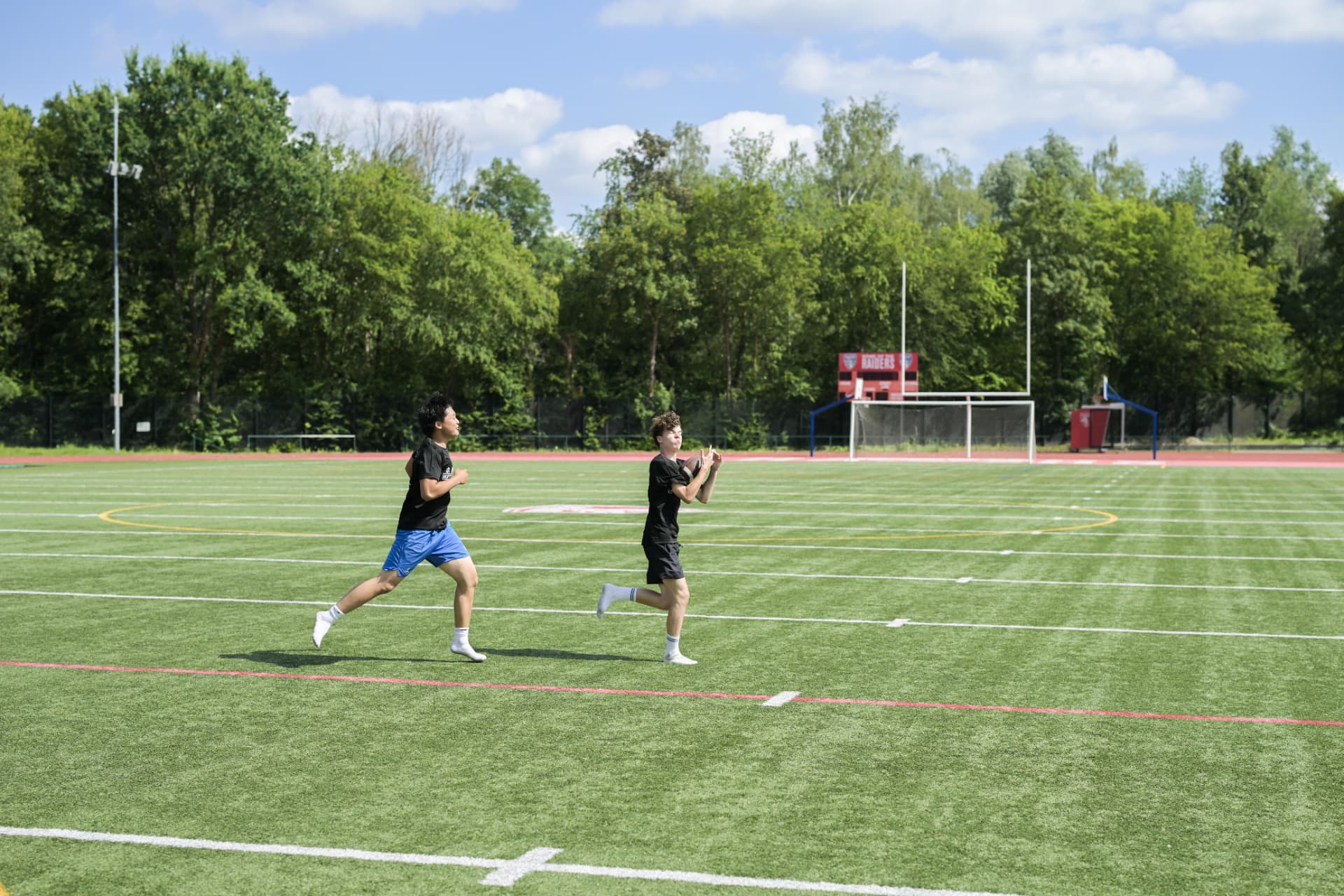 Route running across the game field