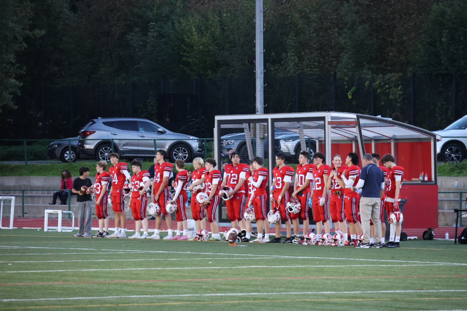 Raiders Football team on the sideline